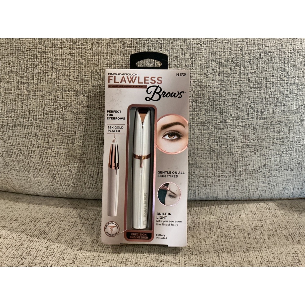 Finishing Touch Flawless Brows Eyebrow Hair Remover 18K Gold Plated White New